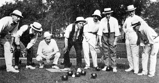 Lawn bowling at the Parade Grounds of Prospect Park, circa 1919. Courtesy of the Parks Photo Archive, Neg. AR1328.